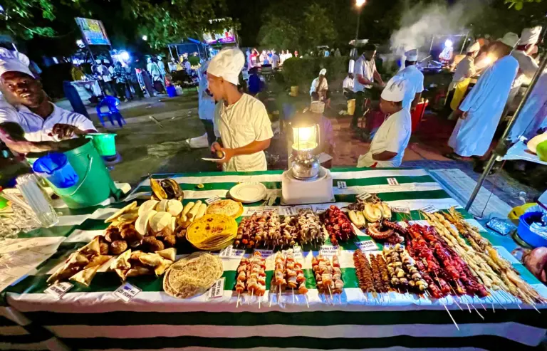 Zanzibar Stone Town Forodhani Gardens Night Market Seafood Skewers Street Food