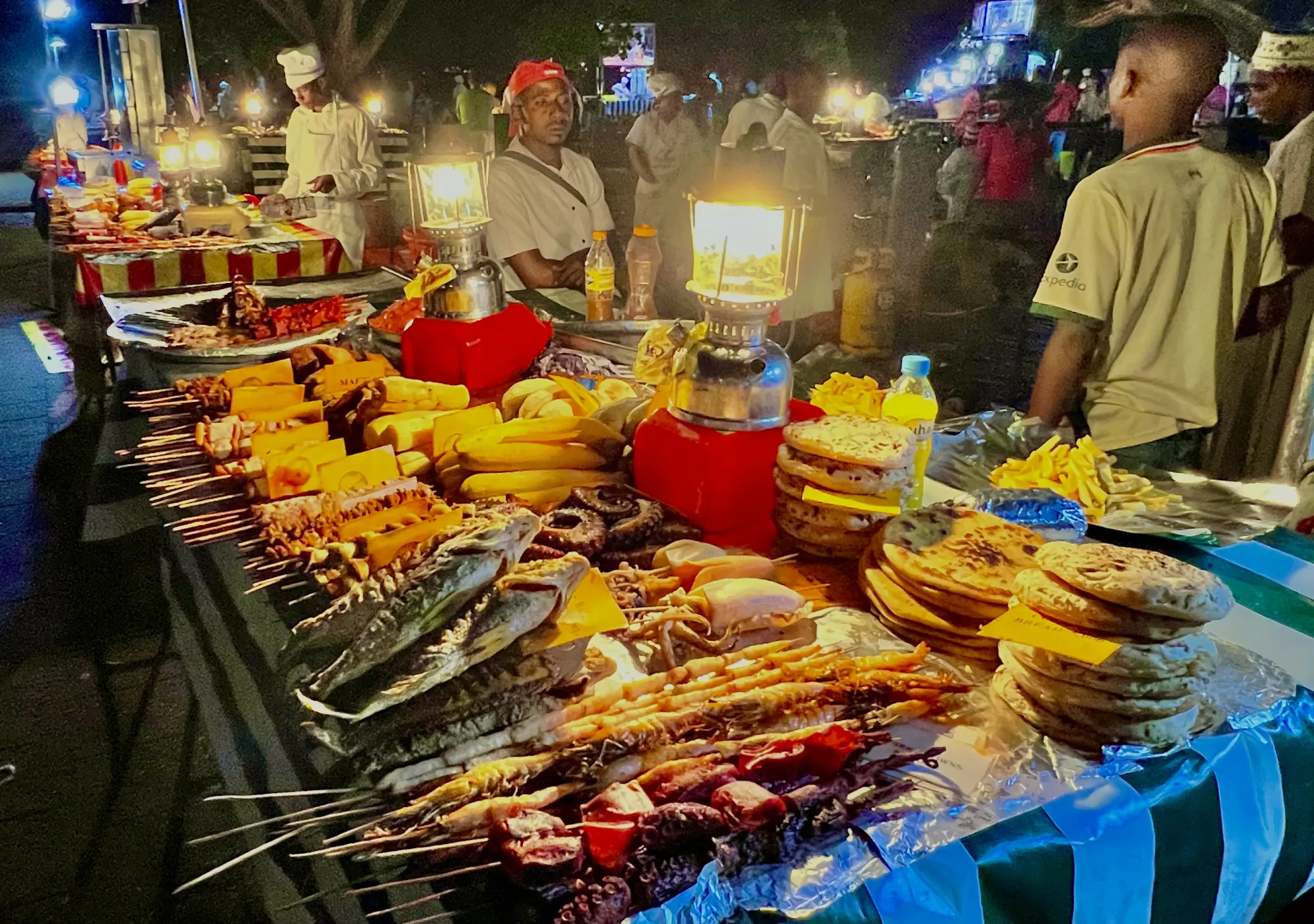 Zanzibar Stone Town Forodhani Gardens Night Market Street Food Seafood