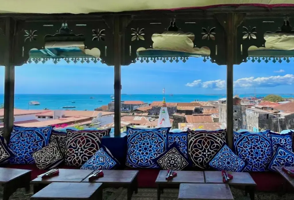Stone Town Emerson Spice Tea House Restaurant View Rooftop Ocean