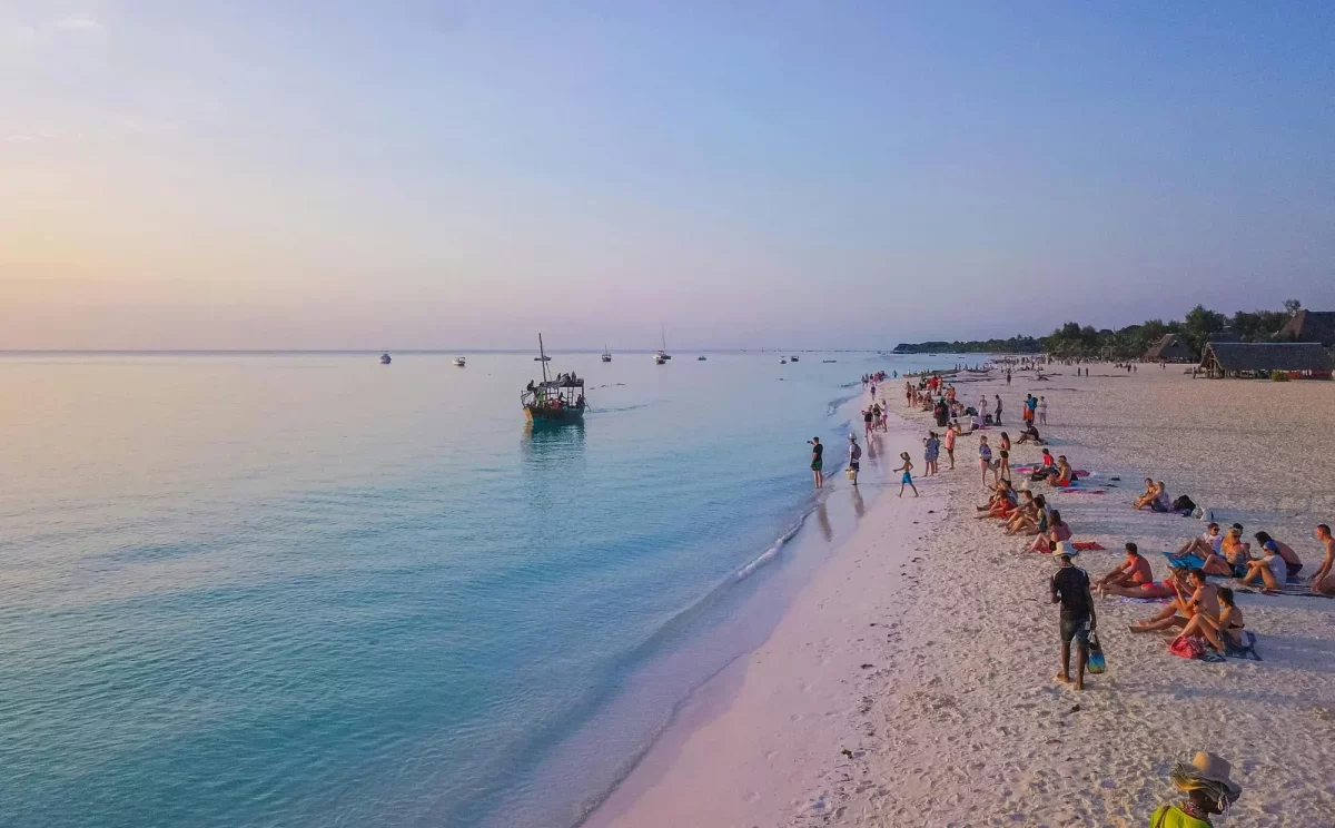 Zanzibar Beach Swimming Families Children Boats Activities
